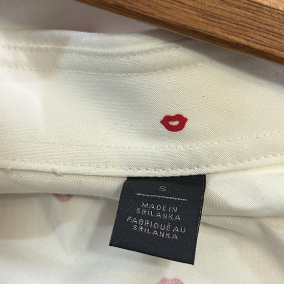 NWT 14th & Union Red 👄 Button Down White Shirt Trim Fit Men Small 14-14.5” - Picture 10 of 11